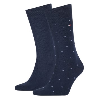 Tommy Hilfiger Legwear Tommy Hilfiger Strømper 2P Men Dot Socks Marineblå Str 39/42 Herre