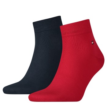 Tommy Hilfiger Legwear Tommy Hilfiger Strømper 2P Men Quarter Sock Blå/Rød Str 39/42 Herre