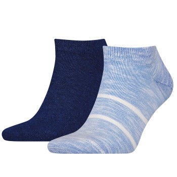 Tommy Hilfiger Legwear Tommy Hilfiger Strømper 2P Men Slub Sneaker Socks Marine/Blå Str 43/46 Herre