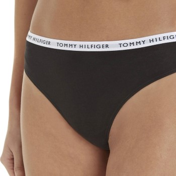 Tommy Hilfiger Trusser 3P Recycled Essentials Thong Sort Large Dame