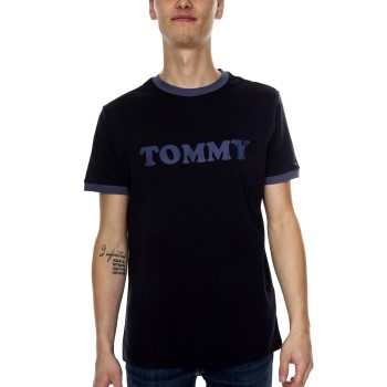 Se Tommy Hilfiger Sleep CN SS Tee Logo Shirt Mørkblå bomuld Small Herre ved Timarco