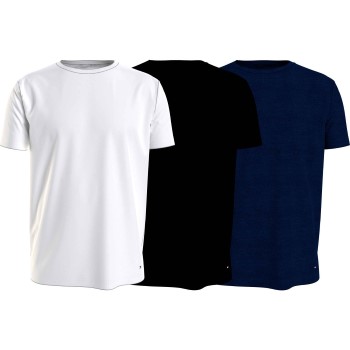 Se Tommy Hilfiger 3P Stretch Cotton T-shirt Sort/Blå bomuld Medium Herre ved Timarco