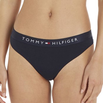 Tommy Hilfiger Trusser Thongs Marineblå økologisk bomuld Medium Dame