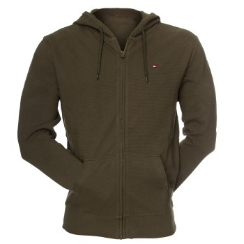 Tommy Hilfiger Tommy Original Track Hoodie Militærgrøn  økologisk bomuld Medium Herre