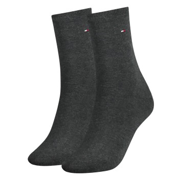 Tommy Hilfiger Legwear Tommy Hilfiger Strømper 2P Women Classic Casual Socks Antracit Str 39/42 Dame