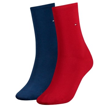 Tommy Hilfiger Legwear Tommy Hilfiger Strømper 2P Women Classic Casual Socks Blå/Rød Str 35/38 Dame