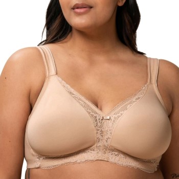 Triumph Bh Modern Lace Cotton Soft Bra Beige A 85 Dame