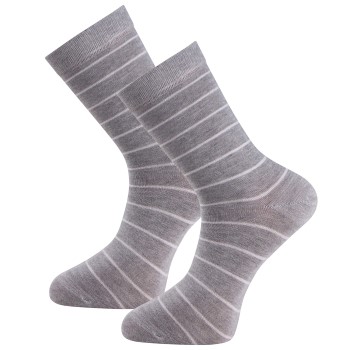 Trofé Trofe Bamboo Small Stripe Socks Strømper 2P Grå Str 39/42 Dame