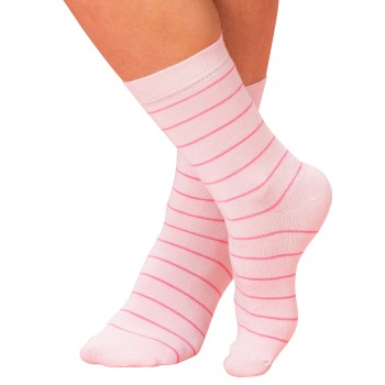 Trofé Trofe Bamboo Small Stripe Socks Strømper 2P Rosa Str 35/38 Dame