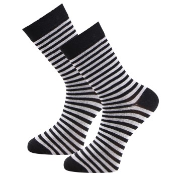 Trofé Trofe Bamboo Stripe Socks Strømper 2P Sort Str 39/42 Dame