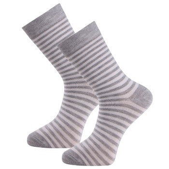 Trofé Trofe Bamboo Stripe Socks Strømper 2P Grå Str 35/38 Dame