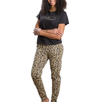 Se Trofé Trofe Leoheart Short Sleeve Pyjama Leopard bomuld Large Dame ved Timarco