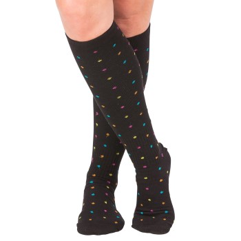 Trofé Trofe Printed Support Socks Strømper Sort Str 35/38 Dame