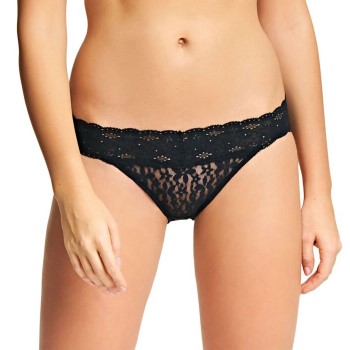 Wacoal Trusser Halo Lace Bikini Sort nylon Medium Dame