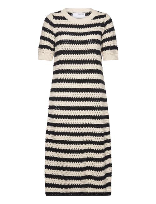 Selected Femme Slfalby Ss Long Knit Dress Selected Femme Cream