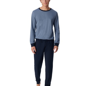 Se Schiesser Fine Interlock Pyjamas With Cuff Marine/Blå bomuld 54 Herre ved Timarco