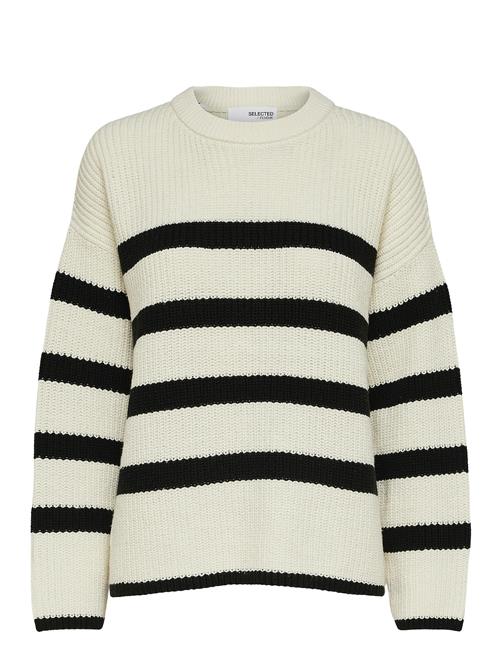 Slfbloomie Ls Knit O-Neck B Selected Femme Cream