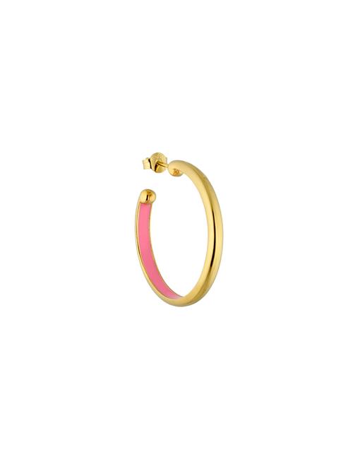 Se Design Letters Rainbow Hoop 4Mm Gold Plated Design Letters Pink ved Booztlet