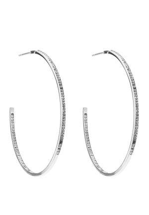 BY JOLIMA Celine Crystal Hoops 50 mm Steel One size