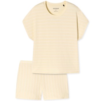 Schiesser Just Stripes Short Pyjamas Vanille bomuld 42 Dame