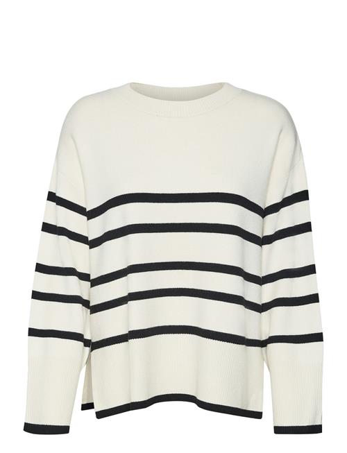 Se Vero Moda Vmsaba Ls O-Neck Stripe Pullover Ga Noos Vero Moda Cream ved Booztlet