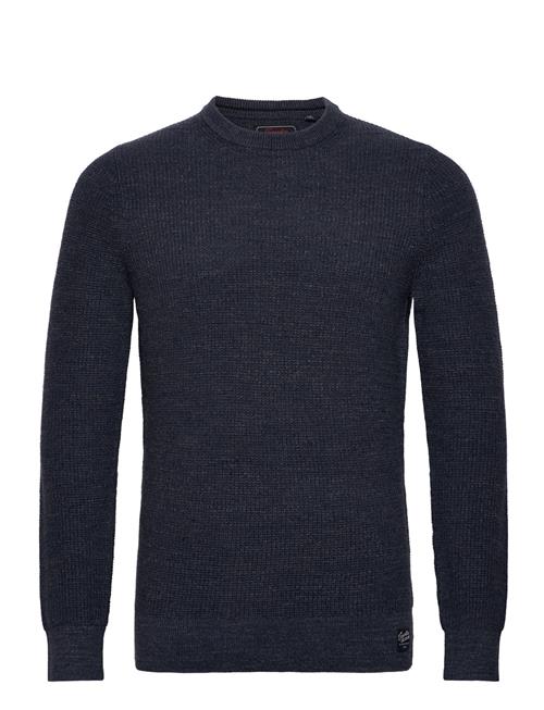 Se Superdry Textured Crew Knit Jumper Superdry Navy ved Booztlet