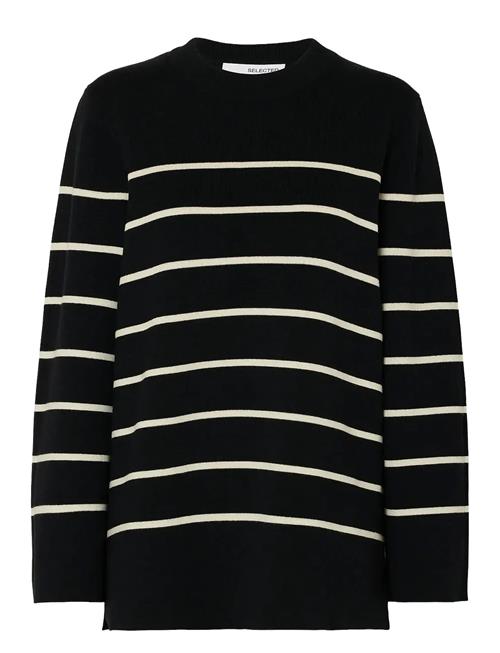 Slfliva Ls Long Knit O-Neck Noos Selected Black
