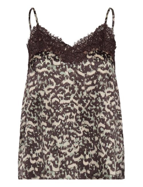 Se Rosemunde Silk Strap Top Rosemunde Brown ved Booztlet