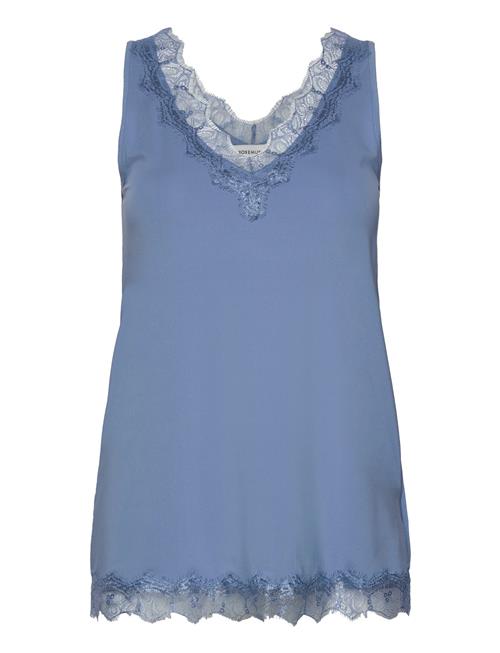 Se Rosemunde Rwbillie Sl Lace V-Neck Top Rosemunde Blue ved Booztlet