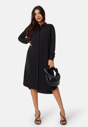 Se BUBBLEROOM Matilde Shirt Dress Black XS ved Bubbleroom