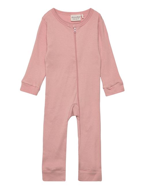 Jumpsuit Ls Rib Minymo Pink