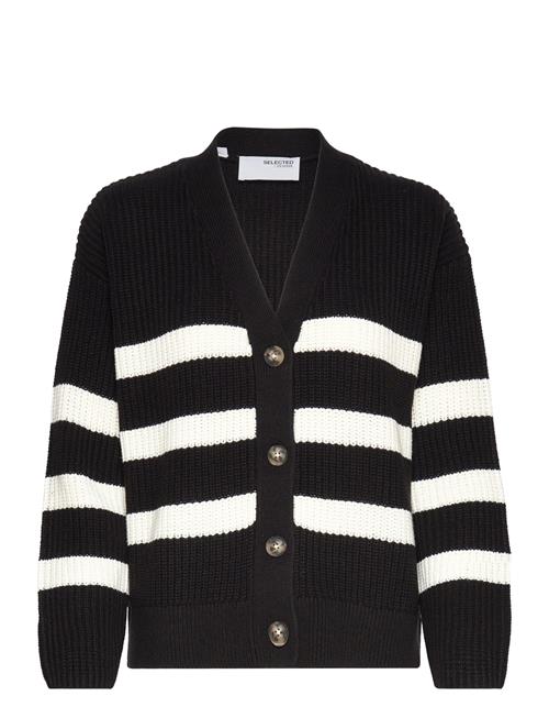 Slfbloomie Ls Knit V-Neck Cardigan Noos Selected Black