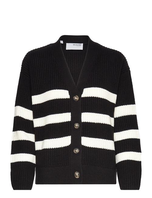 Slfbloomie Ls Knit V-Neck Cardigan Noos Selected Femme Black