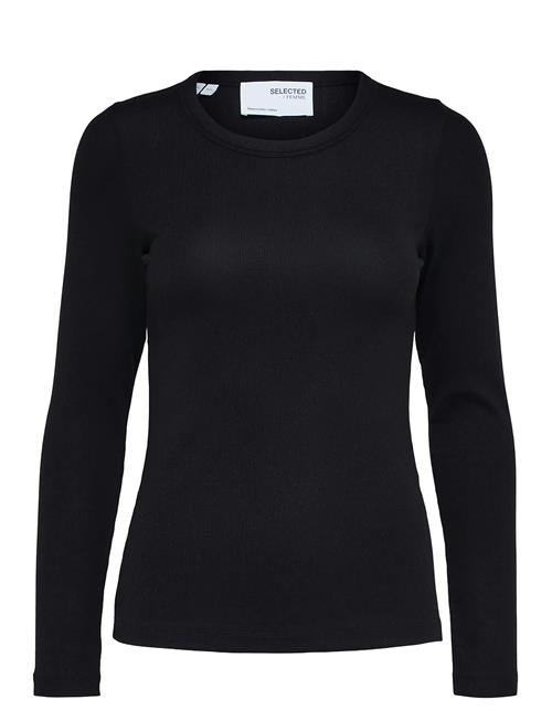 Slfdianna Ls O-Neck Top Selected Femme Black