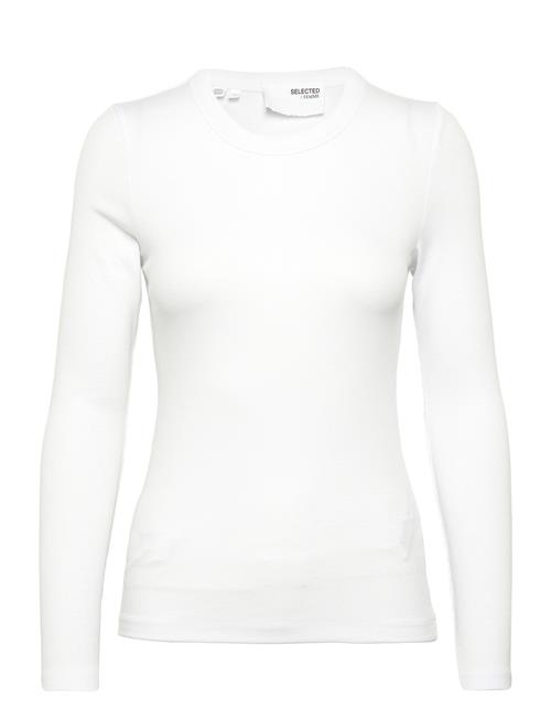 Selected Femme Slfdianna Ls O-Neck Top Noos Selected Femme White