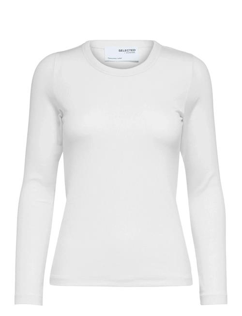 Slfdianna Ls O-Neck Top Selected Femme White