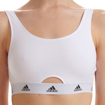 adidas Bh Scoop Bralette Hvid bomuld Large Dame