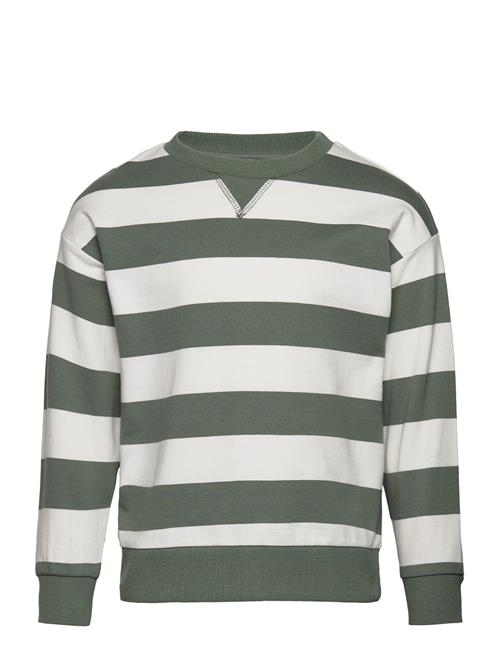 Striped Cotton-Blend Sweatshirt Mango Green