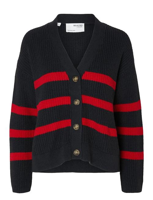 Slfbloomie Ls Knit V-Neck Cardigan Noos Selected Navy