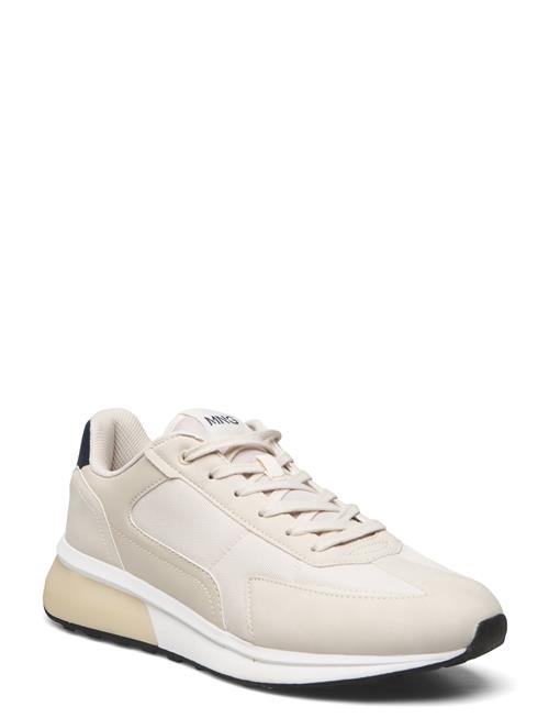 Mango Leather Mixed Sneakers Mango Cream