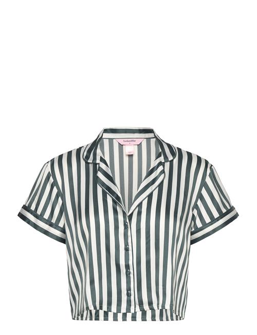 Hunkemöller Jacket Ss Satin Stripe Hunkemöller Green