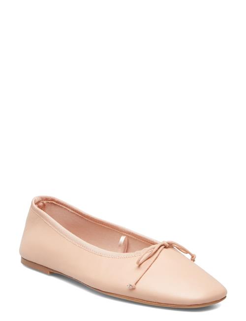 Mango Bow Leather Ballerina Mango Pink