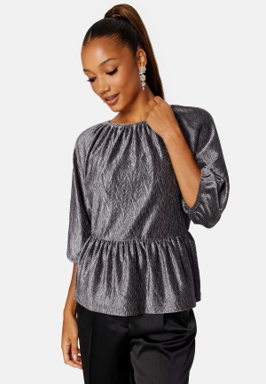 Se Happy Holly Perline puff sleeve top Silver 32/34 ved Bubbleroom