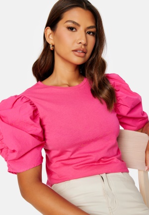 BUBBLEROOM Wesley puff sleeve top Pink XS