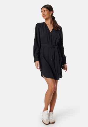 Se BUBBLEROOM Fenne Shirt Dress Black 38 ved Bubbleroom