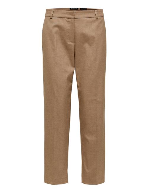 Selected Femme Slfria Mw Cropped Pant Camel Mel B Noos Selected Femme Beige