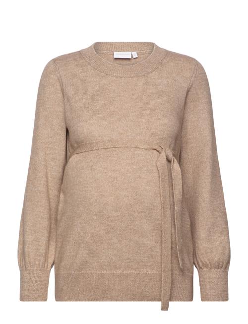 Mamalicious Mlnewanne L/S Knit Top A. Noos Mamalicious Beige