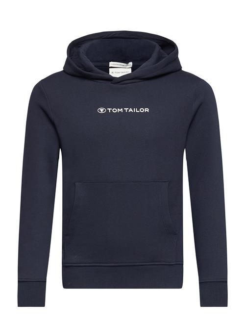 Se Tom Tailor Printed Hoodie Tom Tailor Navy ved Booztlet