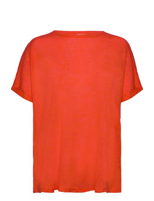 Mango Over D Linen T-Shirt Mango Orange