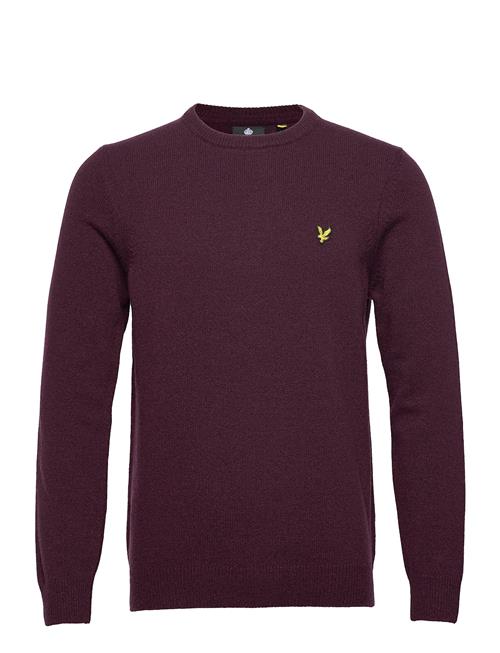 Se Lyle & Scott Crew Neck Lambswool Blend Jumper Lyle & Scott Burgundy ved Booztlet